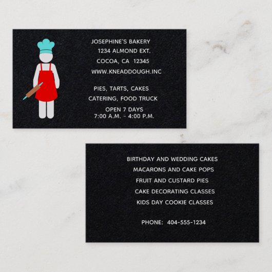 Bäcker mit Roller-Button Visitenkarte (Vorne/Hinten)