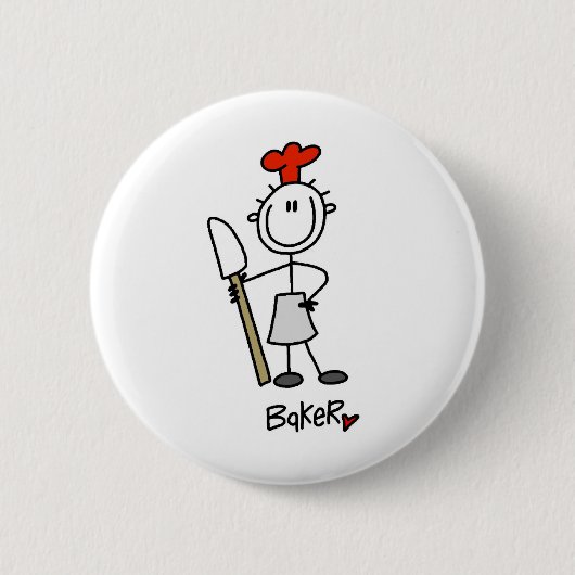 Bäcker mit Teigschaber Button (Vorderseite)