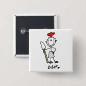 Bäcker mit Teigschaber Button (Vorne & Hinten)