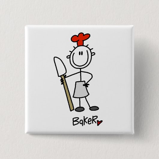 Bäcker mit Teigschaber Button (Vorderseite)