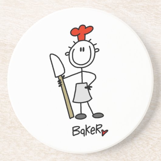 Bäcker mit Teigschaber Getränkeuntersetzer (Vorne)