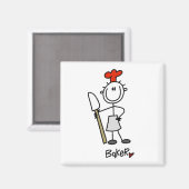 Bäcker mit Teigschaber Magnet (Vorderseite/Rückseite)