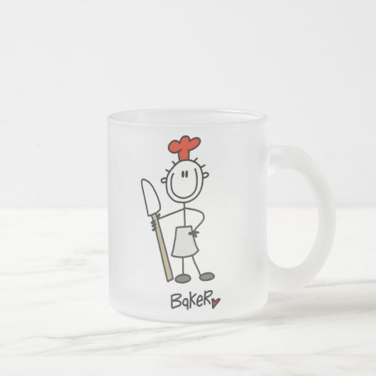 Bäcker mit Teigschaber Mattglastasse (Rechts)