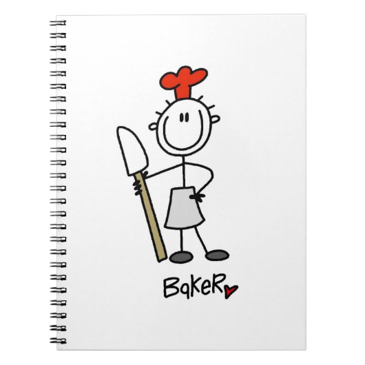 Bäcker mit Teigschaber Notizblock (Vorderseite)
