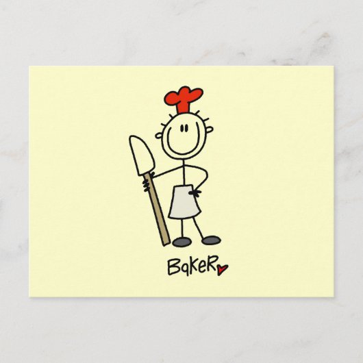 Bäcker mit Teigschaber Postkarte (Vorderseite)
