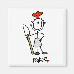 Bäcker mit Teigschaber T-Shirts und Geschenke Magnet