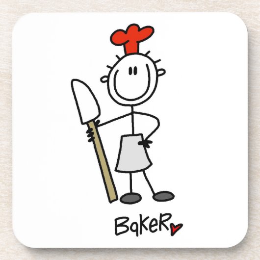 Bäcker mit Teigschaber Untersetzer (Vorderseite)