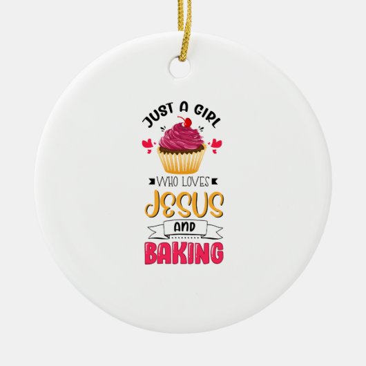 Bäcker nur ein Mädchen, das Jesus Liebe und Backen Keramik Ornament (Vorne)