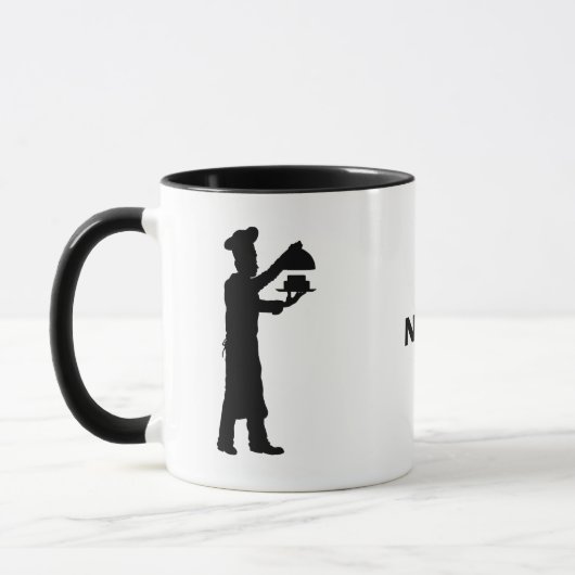 Bäcker oder Koch Silhouetten Name Tasse (Links)