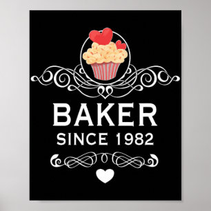 Bäcker seit 1982 Cupcake 42. Geburtstag Muttertag Poster