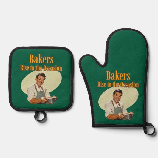 Bäcker steigen an ofenhandschuh & Topflappen-Set (Vorderseite)