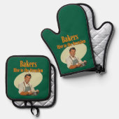 Bäcker steigen an ofenhandschuh & Topflappen-Set (Vorderseite/Rückseite)