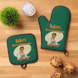Bäcker steigen an ofenhandschuh & Topflappen-Set
