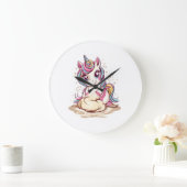 Bäcker Teig Einhorn (1) Große Wanduhr (Zuhause)