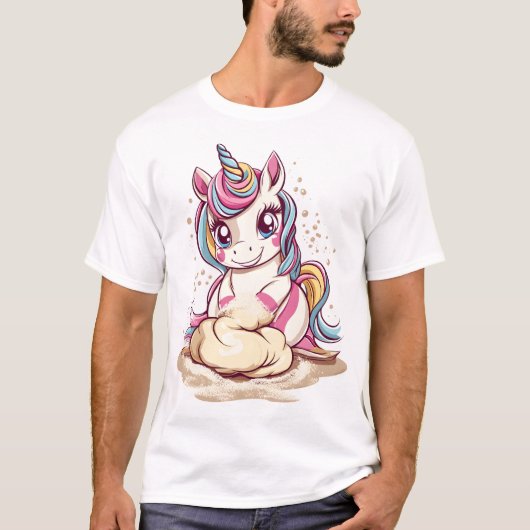 Bäcker Teig Einhorn (1) T-Shirt (Vorderseite)