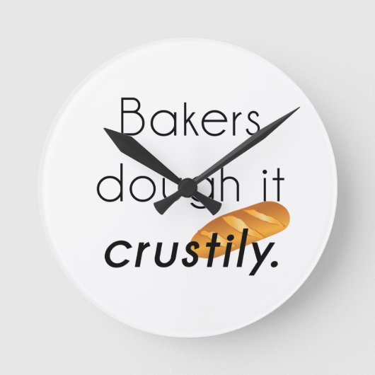 Bäcker Tu es! Runde Wanduhr (Vorderseite)