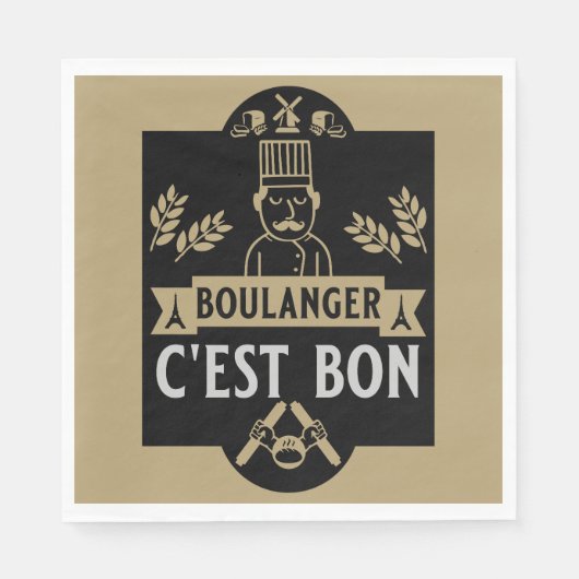 Bäcker und Backwaren Serviette (Vorderseite)