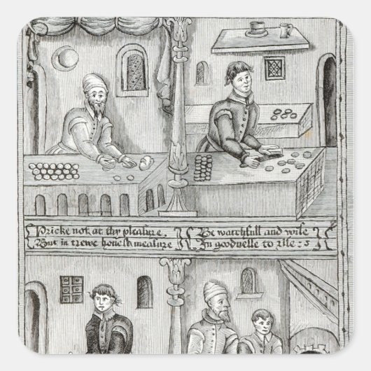 Bäcker von York A.D., 1595-96 Quadratischer Aufkleber (Vorderseite)
