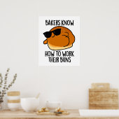 Bäcker wissen, wie sie ihre Brötchen backpuppen kö Poster (Küche)