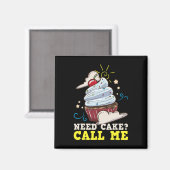 Bäckerchen Kuchen Cupcake Geschenk Magnet (Vorderseite/Rückseite)
