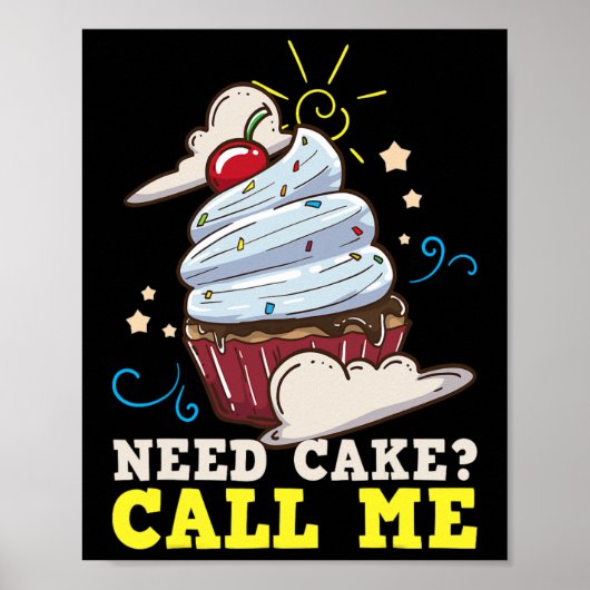 Bäckerchen Kuchen Cupcake Geschenk Poster (Vorne)