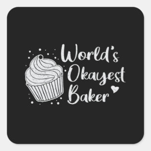 Bäckerei Backbäckerei Brot Kuchen Geschenk Idee Quadratischer Aufkleber