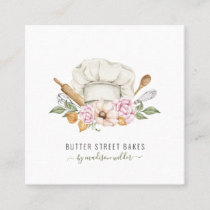 Bäckerei Bäckerei Konditorei Koch Aquarellgebäck U Quadratische Visitenkarte