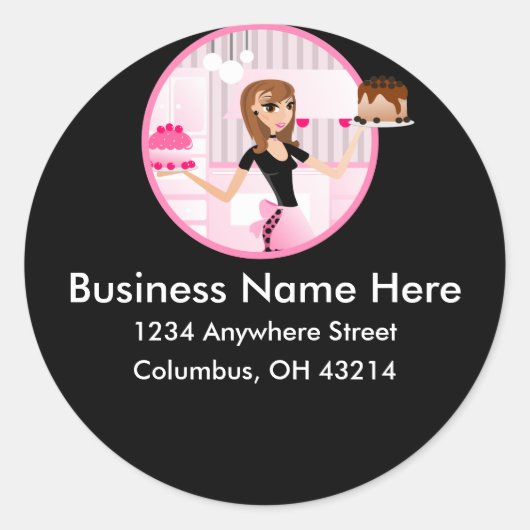 Bäckerei/Bäckerei/Konditorei Koch Rücksendeadresse Runder Aufkleber (Vorderseite)