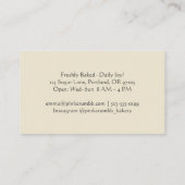 Bäckerei Bäckerei Weißbrot Loaf Wasserfarbe Rustik Visitenkarte (Rückseite)