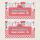 Bäckerei Backhilfsmittel Roter Gingham Preis Tag (Vorne & Hinten)