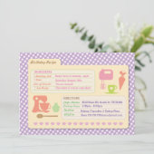 Bäckerei Backrezeptkarte Geburtstagsparty einladen Einladung (Stehend Vorderseite)