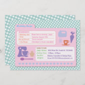 Bäckerei Backrezeptkarte Geburtstagsparty einladen Einladung (Vorne/Hinten)