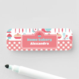 Bäckerei Backutensils Red Gingham Namensschild