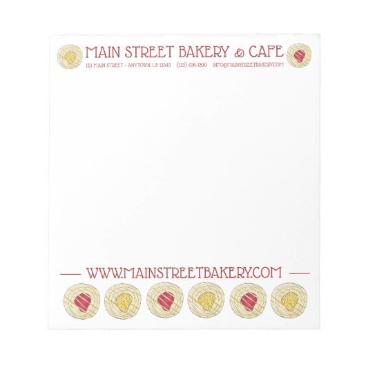 Bäckerei Backwaren Obst Dänisches Gebäck Notizblock (Vorderseite)