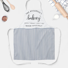 Bäckerei, Bake Fresh Daily White and Blue Streifen Schürze