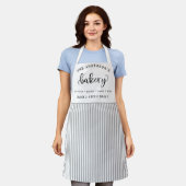 Bäckerei, Bake Fresh Daily White and Gray Streifen Schürze (Getragen)
