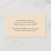 Bäckerei Baker Bear Brot Wasserfarbe Niedlich rust Visitenkarte (Rückseite)