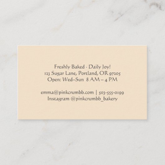 Bäckerei Baker Bear Brot Wasserfarbe Niedlich rust Visitenkarte (Rückseite)