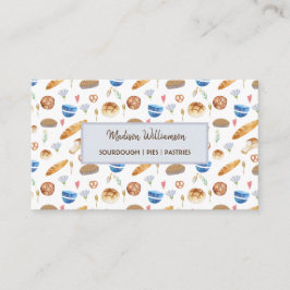 Bäckerei | Baker Watercolor Patern Business Card Visitenkarte