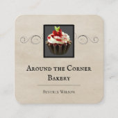 Bäckerei | Beige Visitenkarte (Vorderseite)