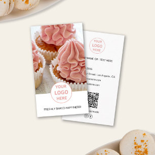 Bäckerei Benutzerdefiniertes Foto-Logo QR Weiße Vi Visitenkarte