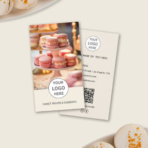Bäckerei Benutzerdefiniertes Logo Foto QR Creme Ge Visitenkarte