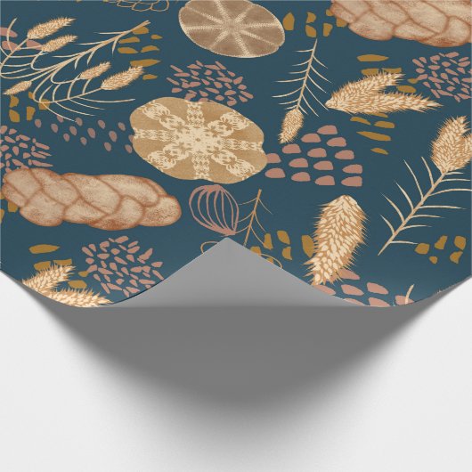 Bäckerei Bliss: Artistisches Brot und Gerste, Aqua Geschenkpapier (Ecke)