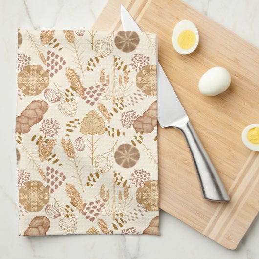 Bäckerei Bliss: Artistisches Brot und Gerste, Beig Geschirrtuch (Viertel Falte)