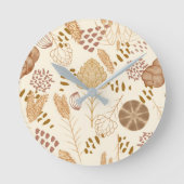 Bäckerei Bliss: Artistisches Brot und Gerste, Beig Runde Wanduhr (Vorderseite)