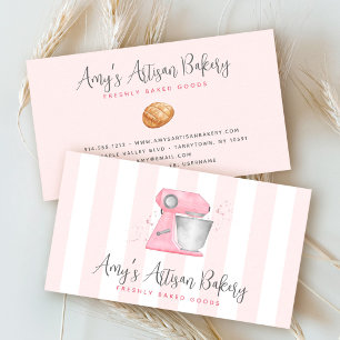 Bäckerei Blush Pink Kitchen Standmixer Streifen Ko Visitenkarte