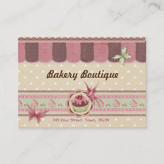 Bäckerei Boutique Patisserie Business Card 3 Visitenkarte (Vorderseite)