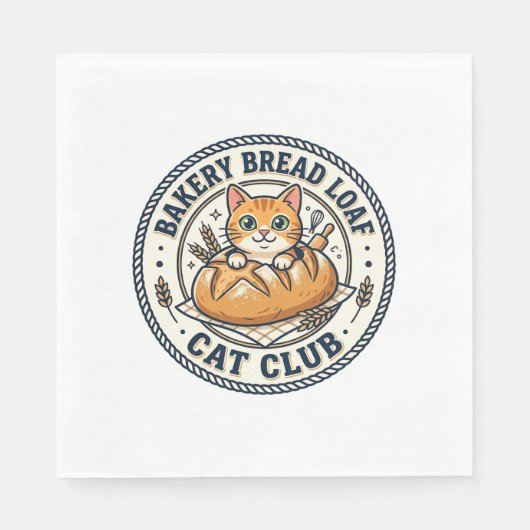 Bäckerei Brotlaib Katze Katzen-Mutter-Geschenkidee Serviette (Vorderseite)