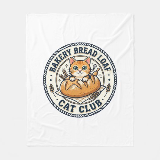 Bäckerei Brotlaib Katze Katzenmutter Geschenkidee Fleecedecke (Vorderseite)