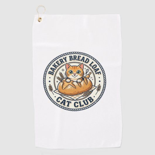 Bäckerei Brotlaib Katze Katzenmutter Geschenkidee Golfhandtuch (Vorderseite)